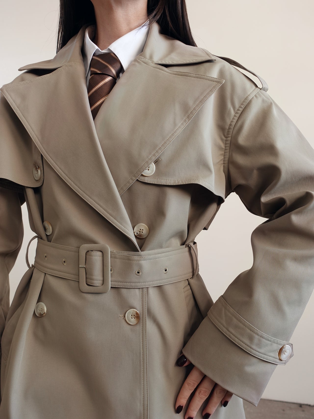 GIACCA TRENCH JANE CON CINTURA - KHAKI 7126