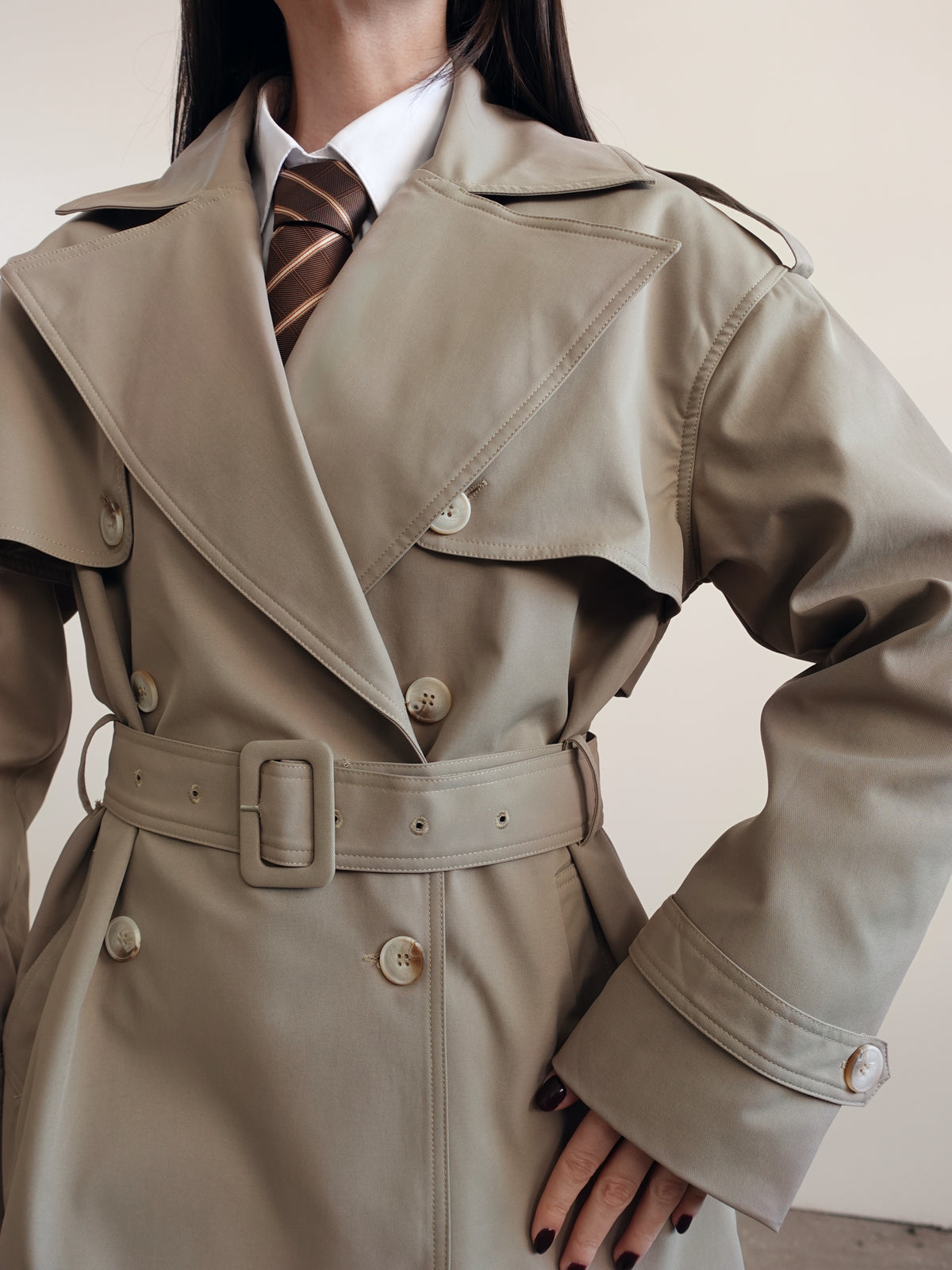 GIACCA TRENCH JANE CON CINTURA - KHAKI 7126