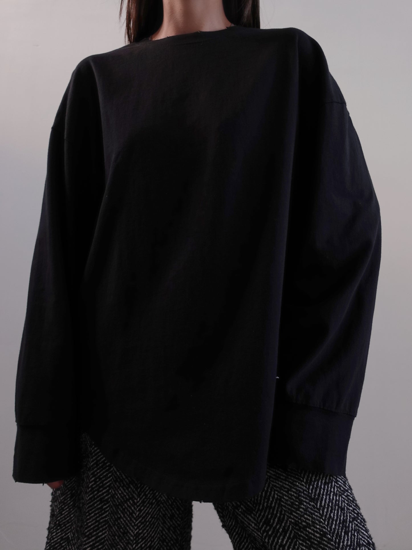 OVERSIZED LONG SLEEVE T-SHIRT - NERO 5187