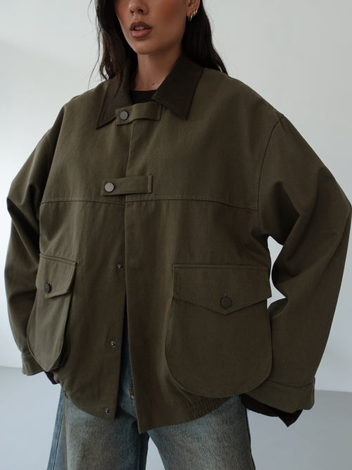 GIACCA HUNTING IN COTONE - VERDE N20291