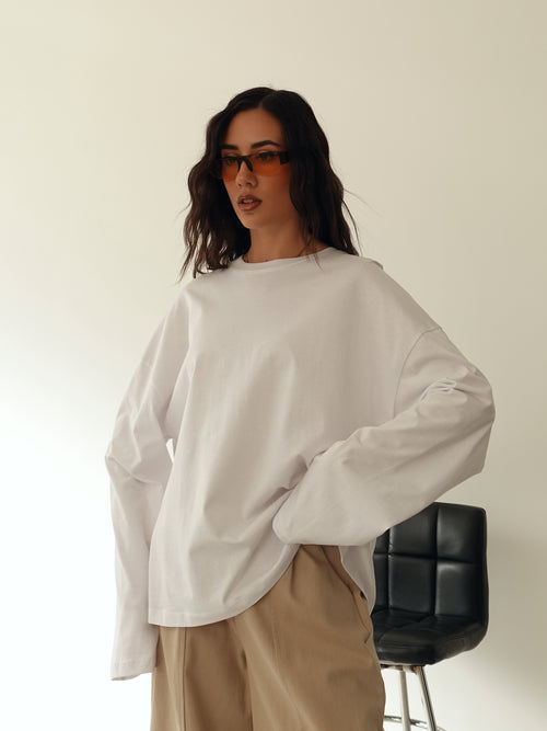 LONG-SLEEVE BASIC LUMINA - BIANCO LD6024