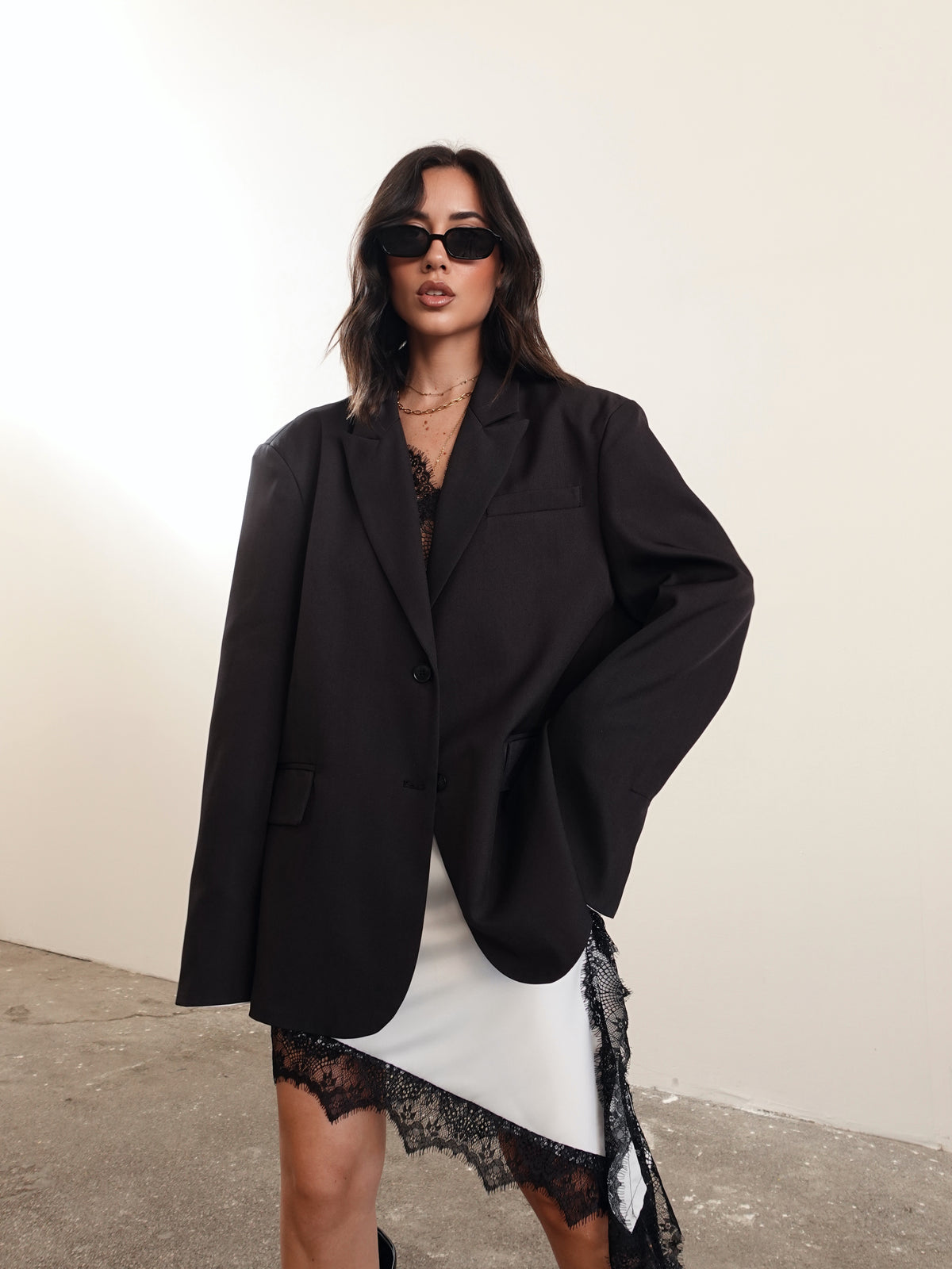 BLAZER OVERSIZE TIMES SQUARE - NERO 3151