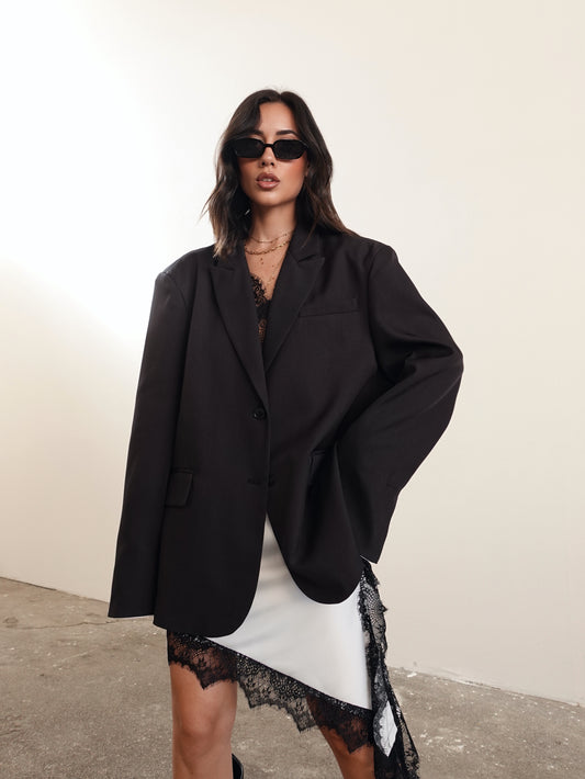 BLAZER OVERSIZE TIMES SQUARE - NERO 3151