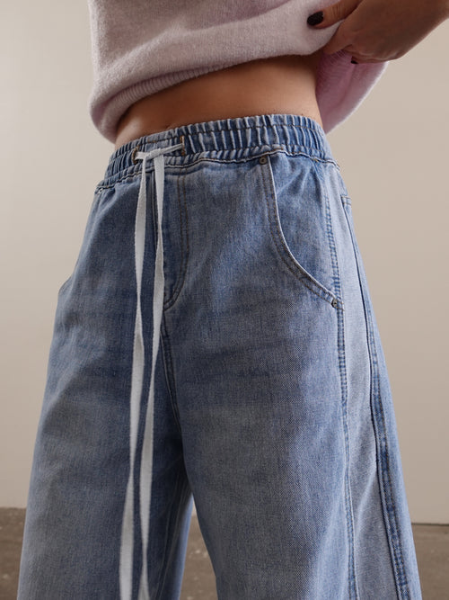 JOGGERS IN DENIM - LAVAGGIO CHIARO 010