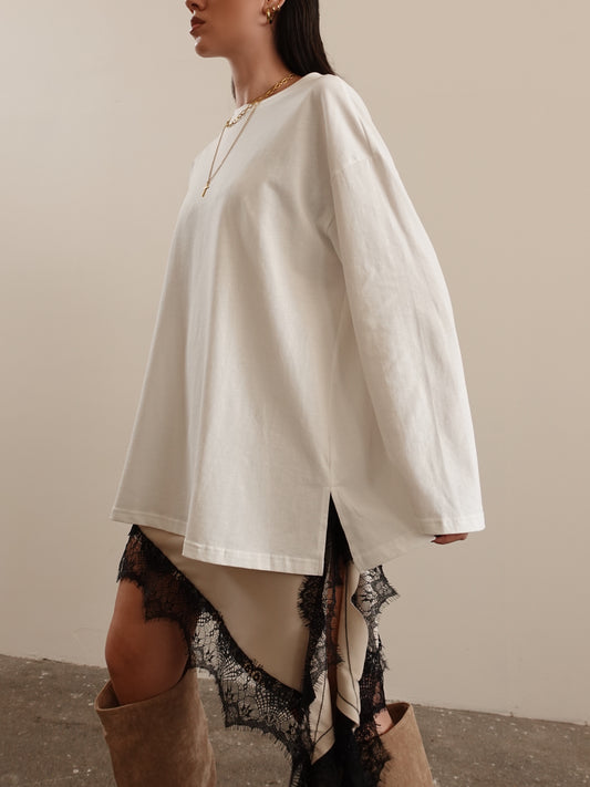 LONG-SLEEVE IN COTONE - BIANCO 3205