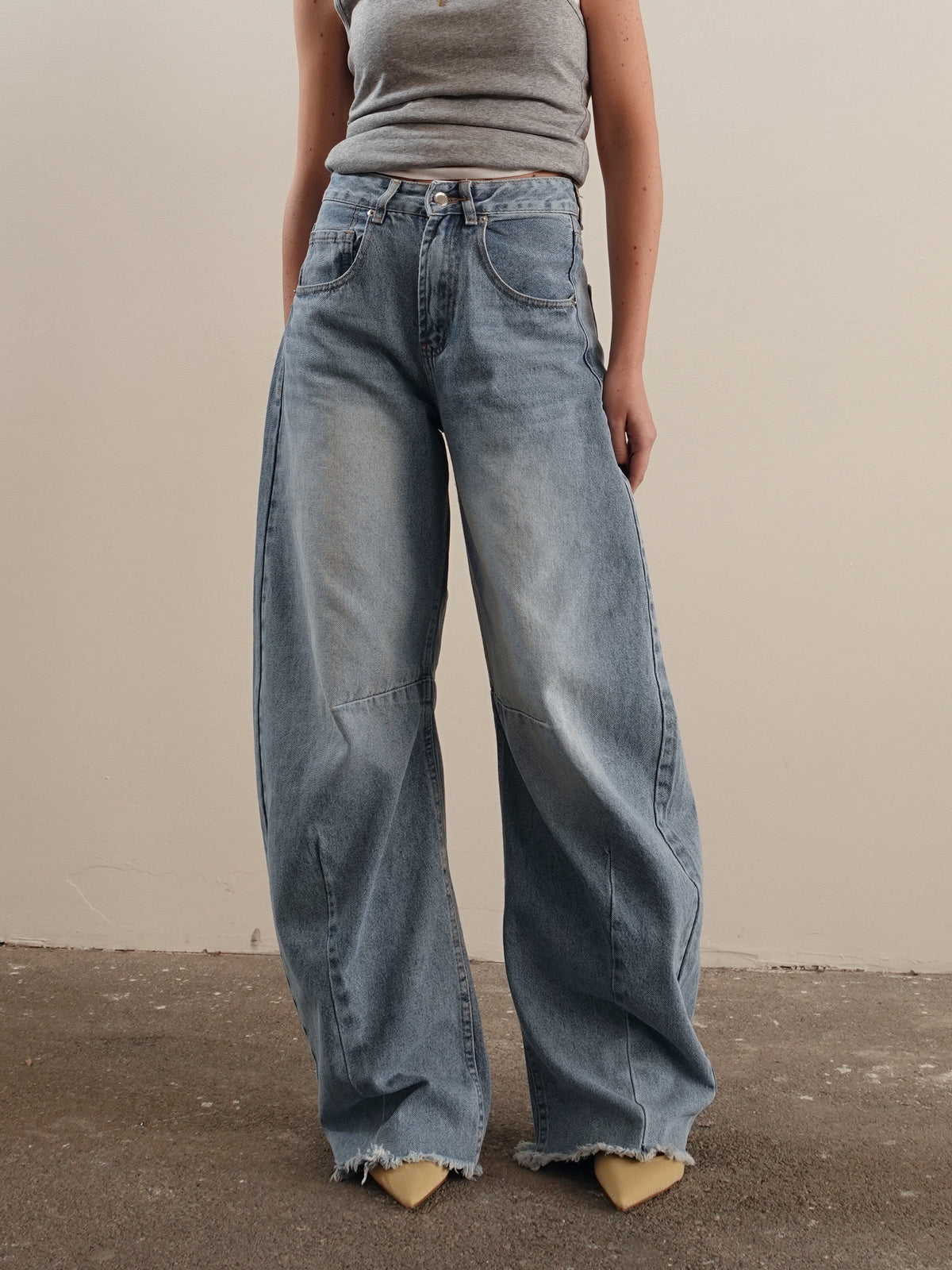 JEANS SKATER BALLOON FIT - LAVAGGIO CHIARO 2044