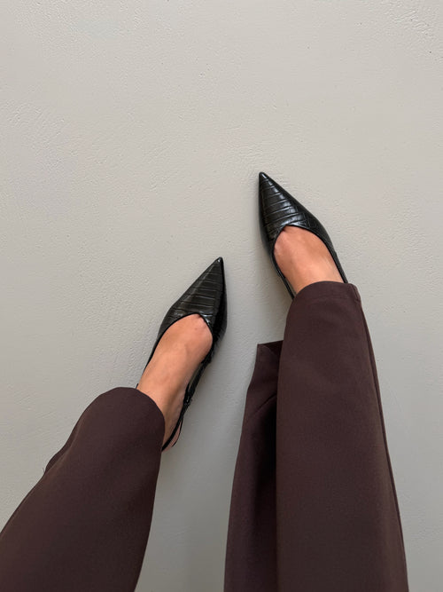 SLINGBACK KITTEN CROCO - NERO M870