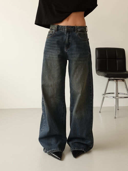 JEANS BAGGY SABBIATO - LAVAGGIO MEDIO ZJ017B