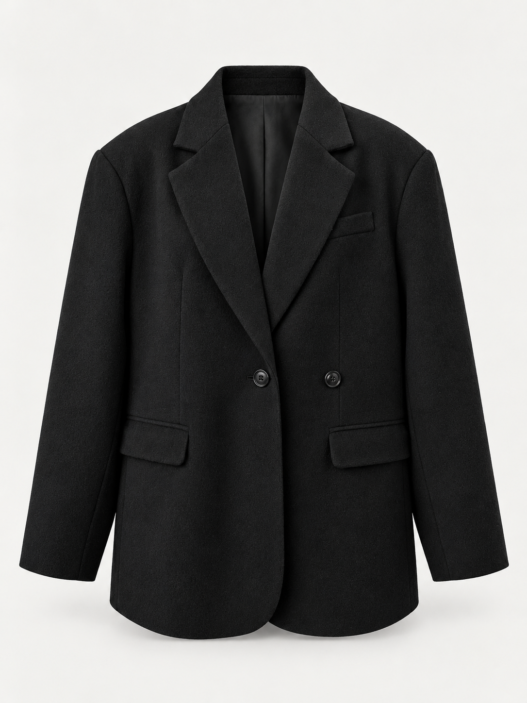 BLAZER IN LANA CON CHIUSURA REGOLABILE - NERO HAR030