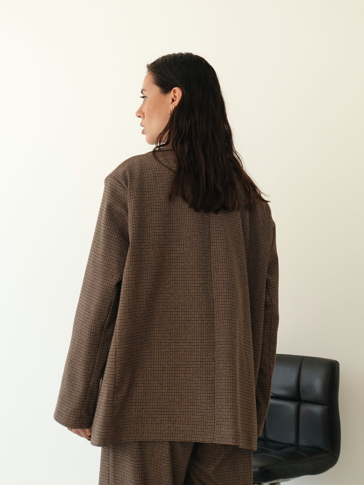 BLAZER OVER PIED DE POULE - SABBIA 9837