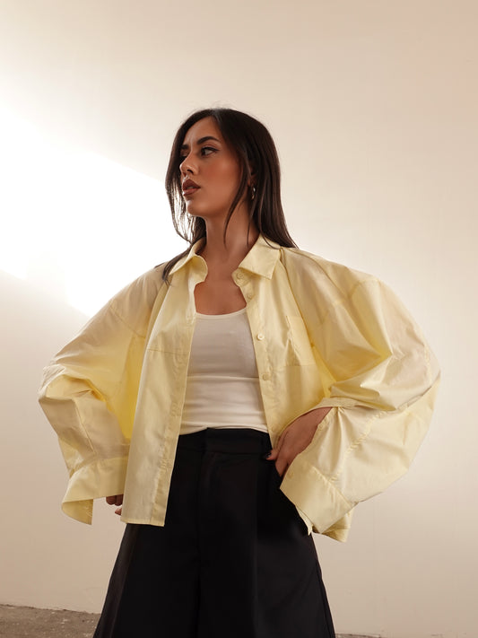 CAMICIA CROP MURCIELAGO - GIALLO 2641