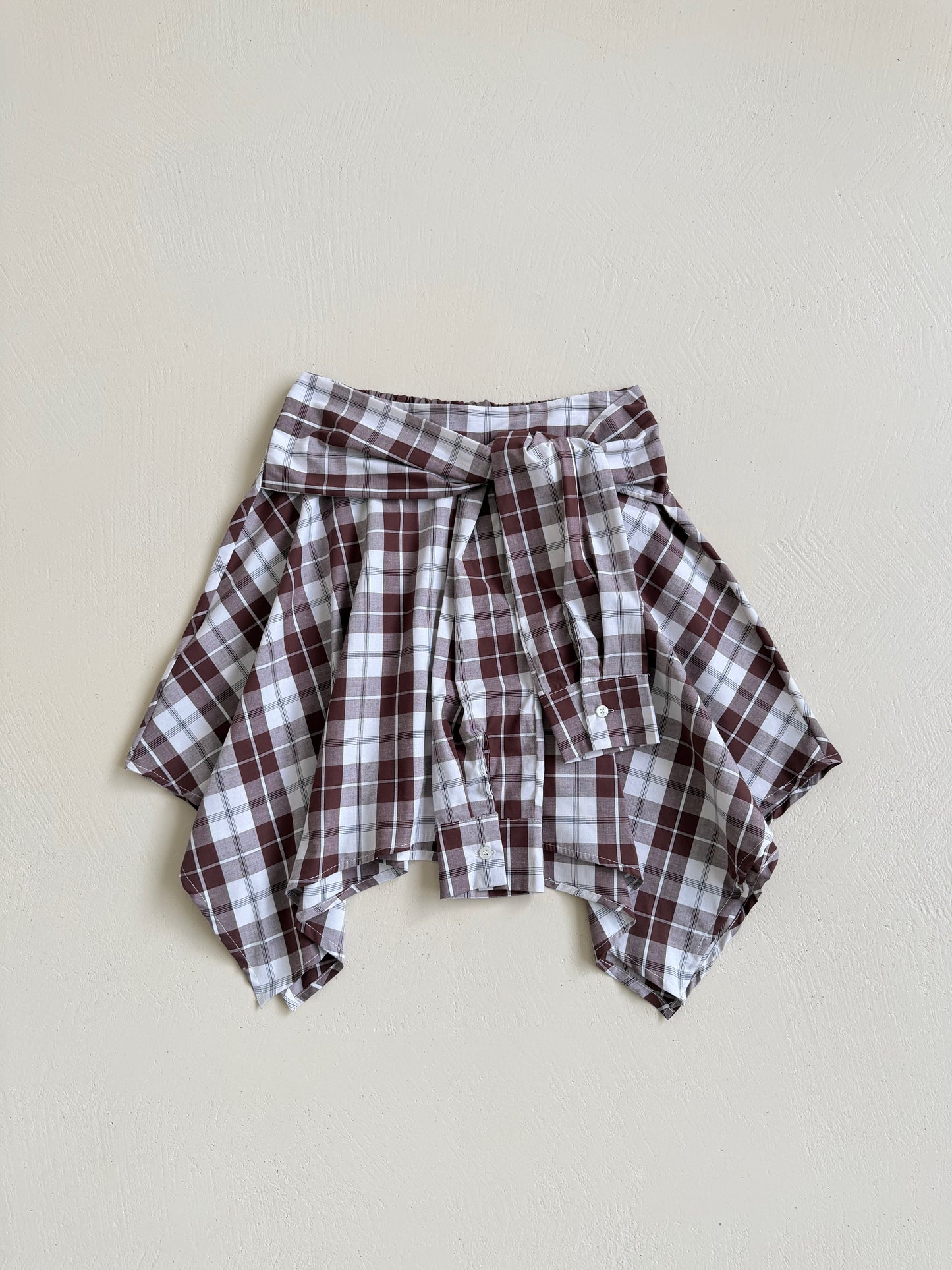 GONNA CAMICIA IN COTONE H143 - MARRONE