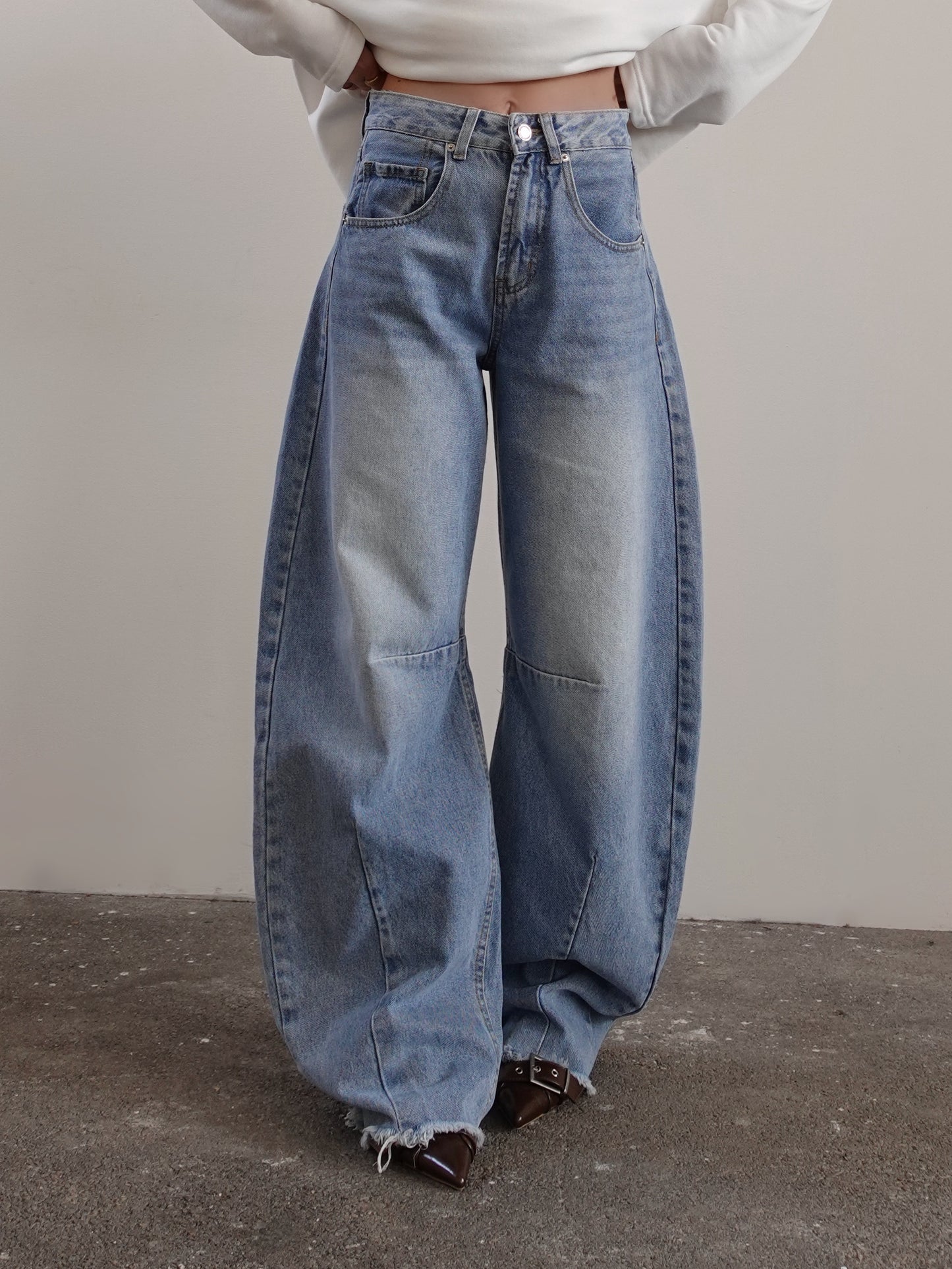 JEANS SKATER BALLOON FIT - LAVAGGIO CHIARO 2044