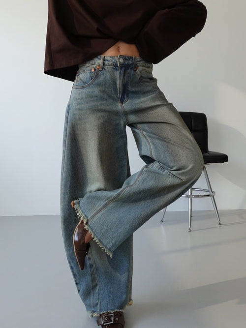 JEANS BARRELL FIT SABBIATO - LAVAGGIO MEDIO ZJ6125B