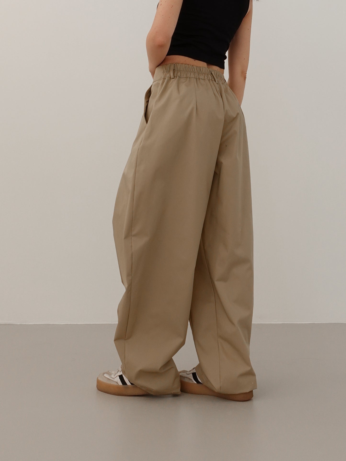 PANTALONI BALLOON 100% COTONE - CAMEL 12651