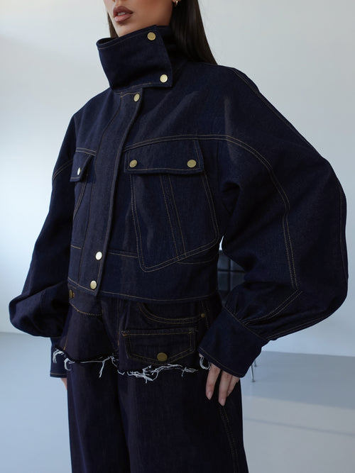 GIACCA IN DENIM MURCIELAGO - BLU SCURO 30406
