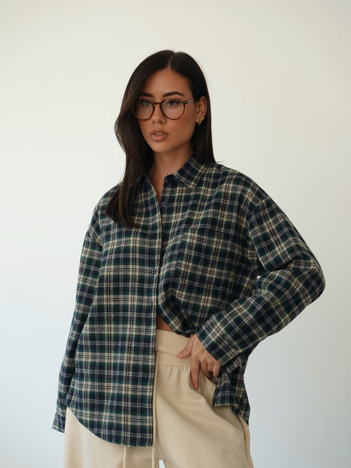 CAMICIA A QUADRI IN FLANELLA - VERDE 6027