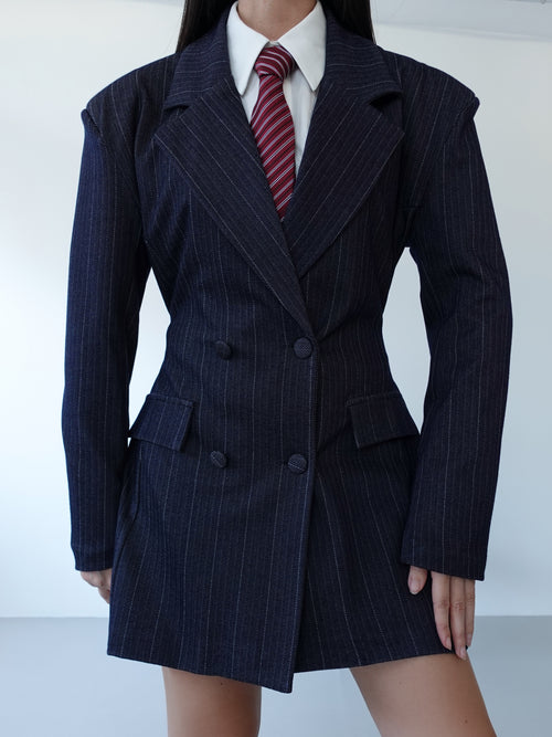 BLAZER DRESS SPIGATO - BLU 1162