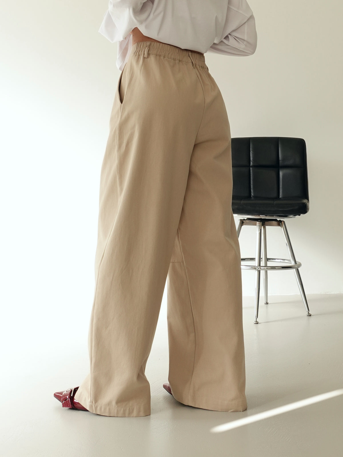 PANTALONI BALLOON 100% COTONE - BEIGE 9134