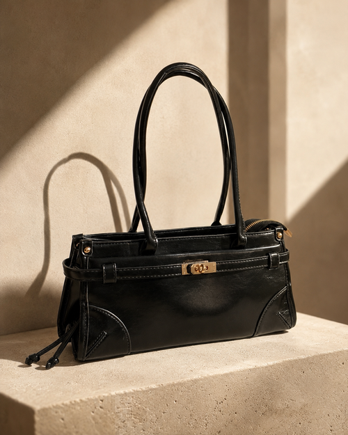 BORSA EAST-WEST IN ECOPELLE - NERO