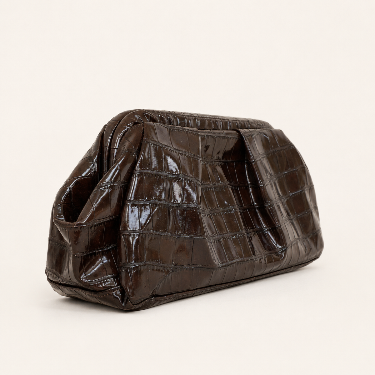 POUCH BAG CROCO - TESTA DI MORO
