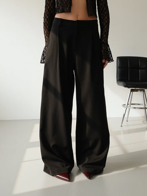 PANTALONI WIDE LEG LUMINA - NERO Y0280