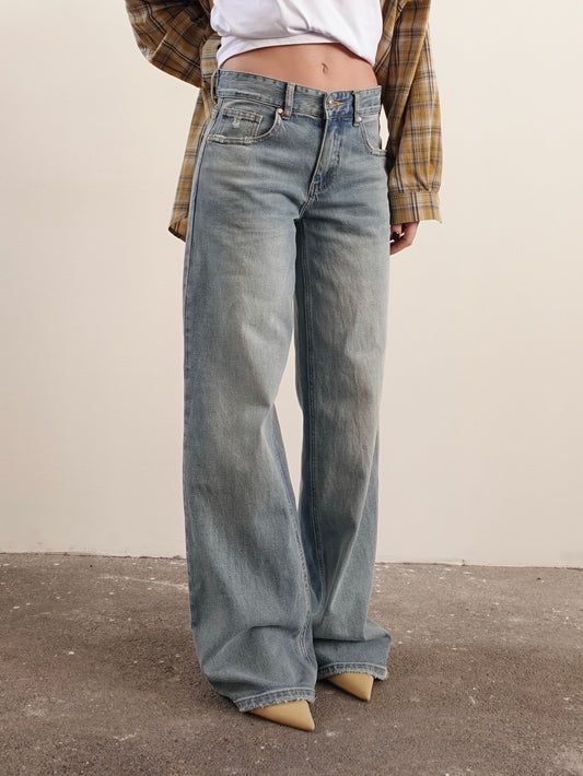 JEANS WIDE LEG BASIC - LAVAGGIO CHIARO 5219