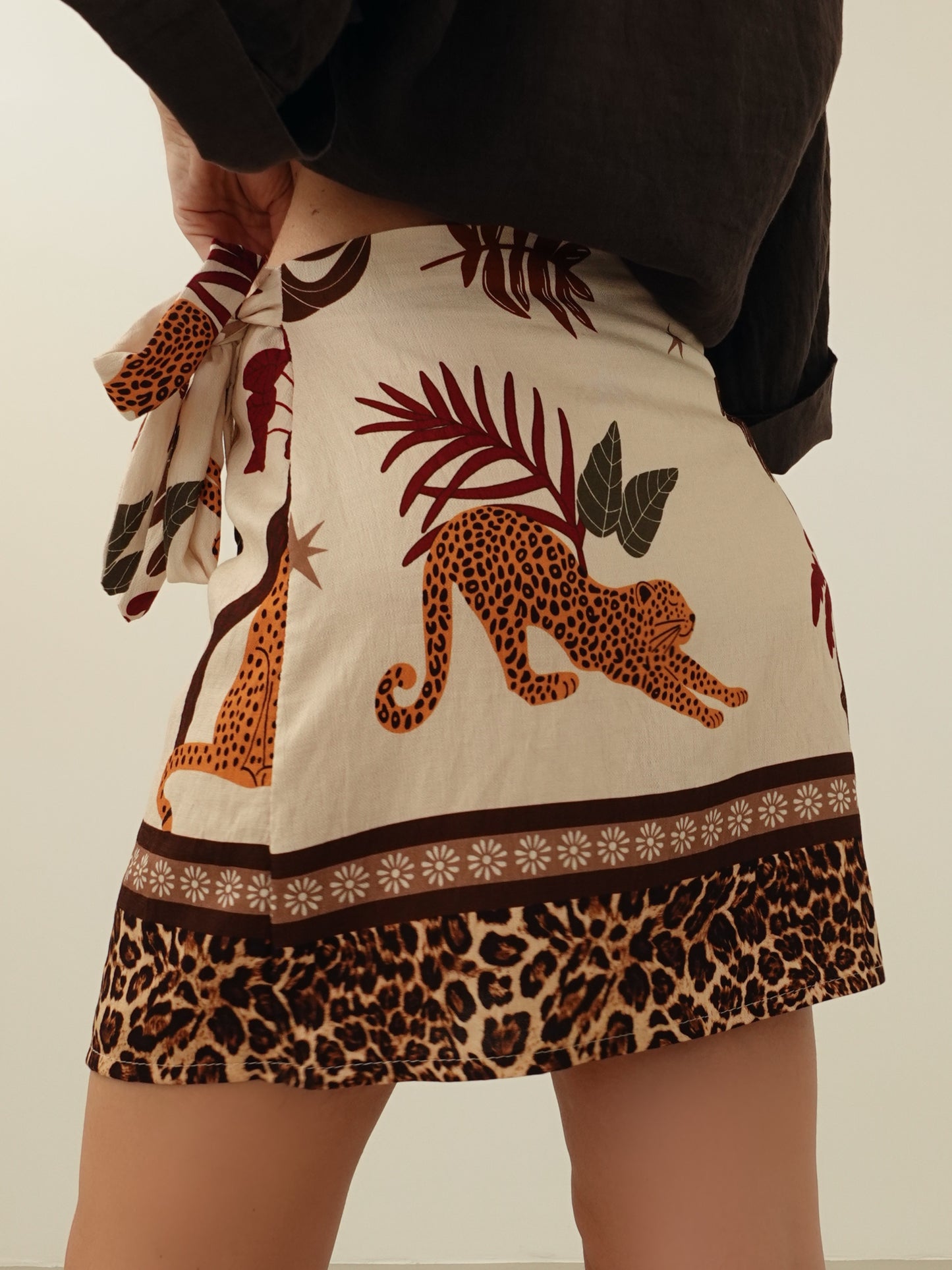 MINI GONNA PAREO JUNGLE - BEIGE 28748