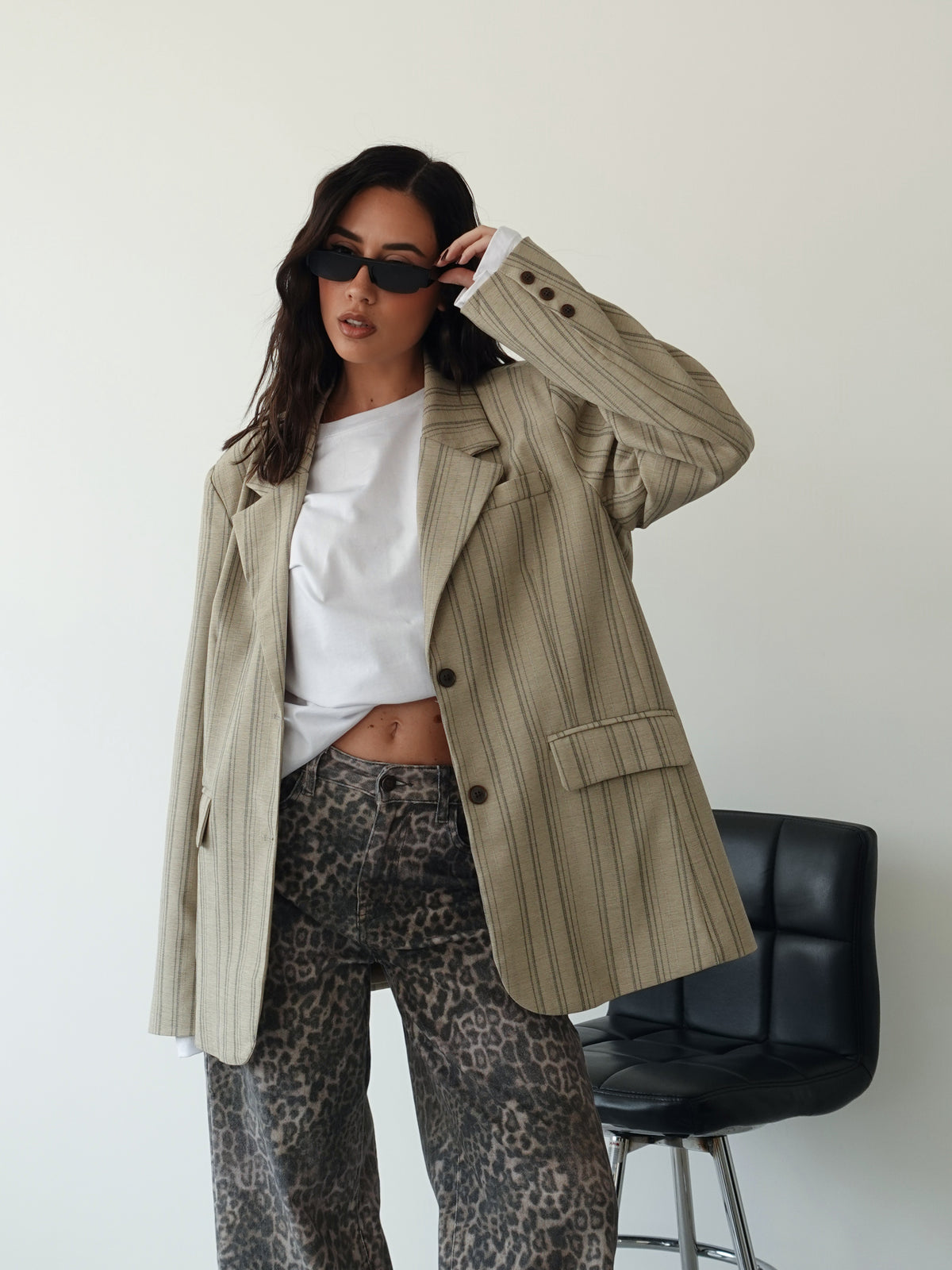 GIACCA DADDY A RIGHE - TAUPE 28129