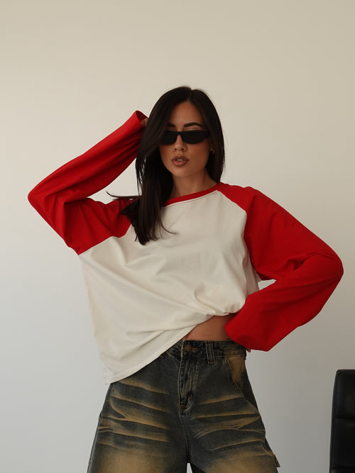 LONG-SLEEVE BICOLOR - ROSSO F1817
