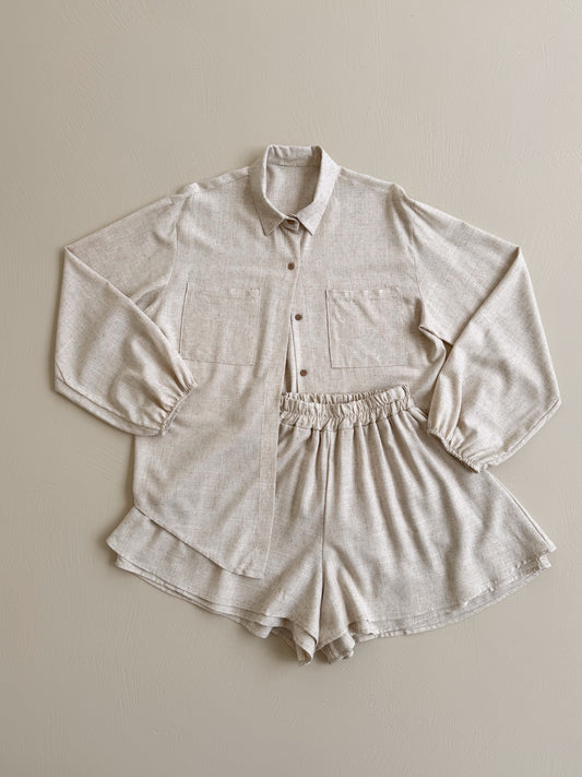 COORDINATO CAPRI IN LINO - BEIGE 2562