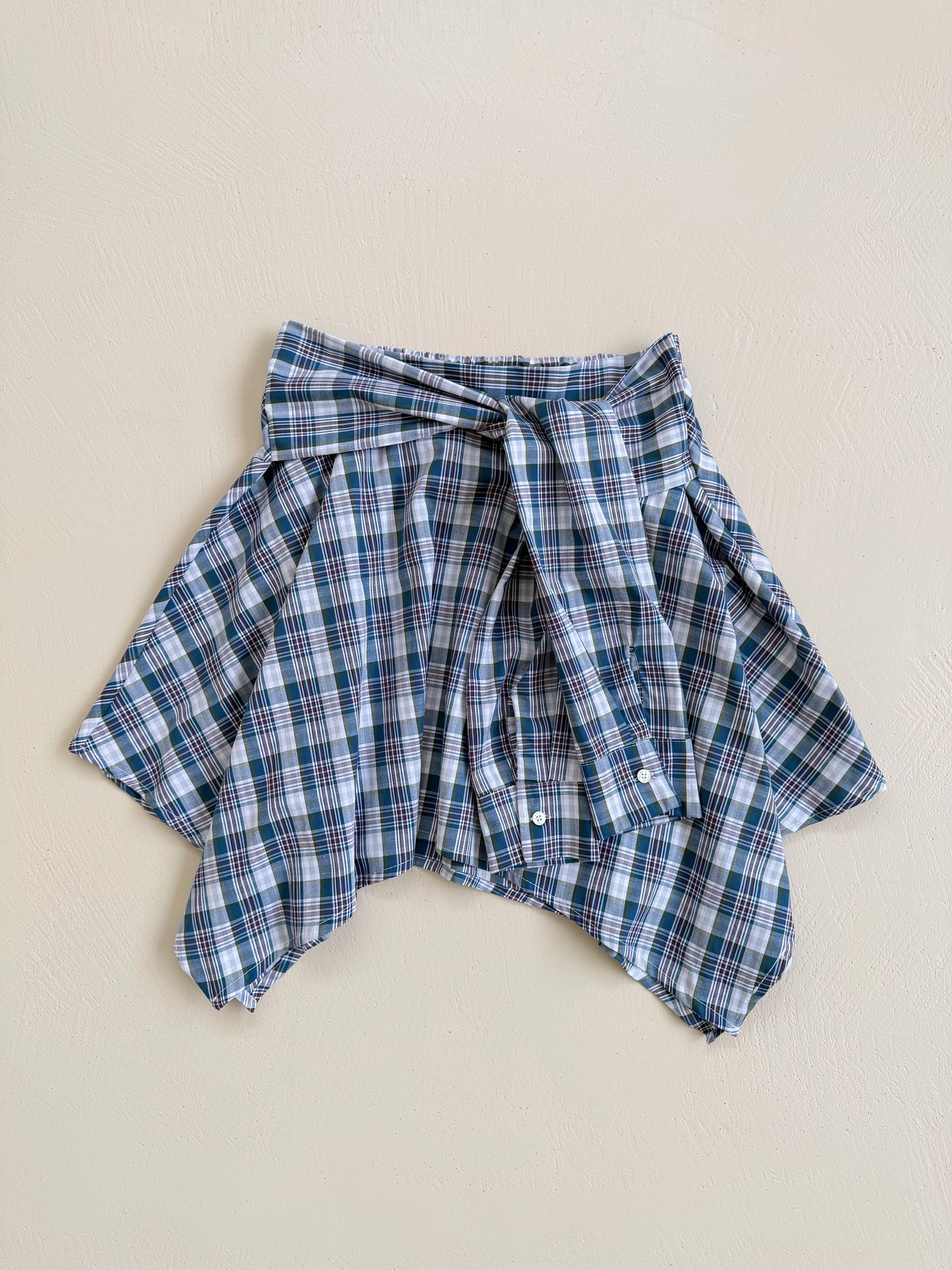 GONNA CAMICIA IN COTONE H143 - VERDE
