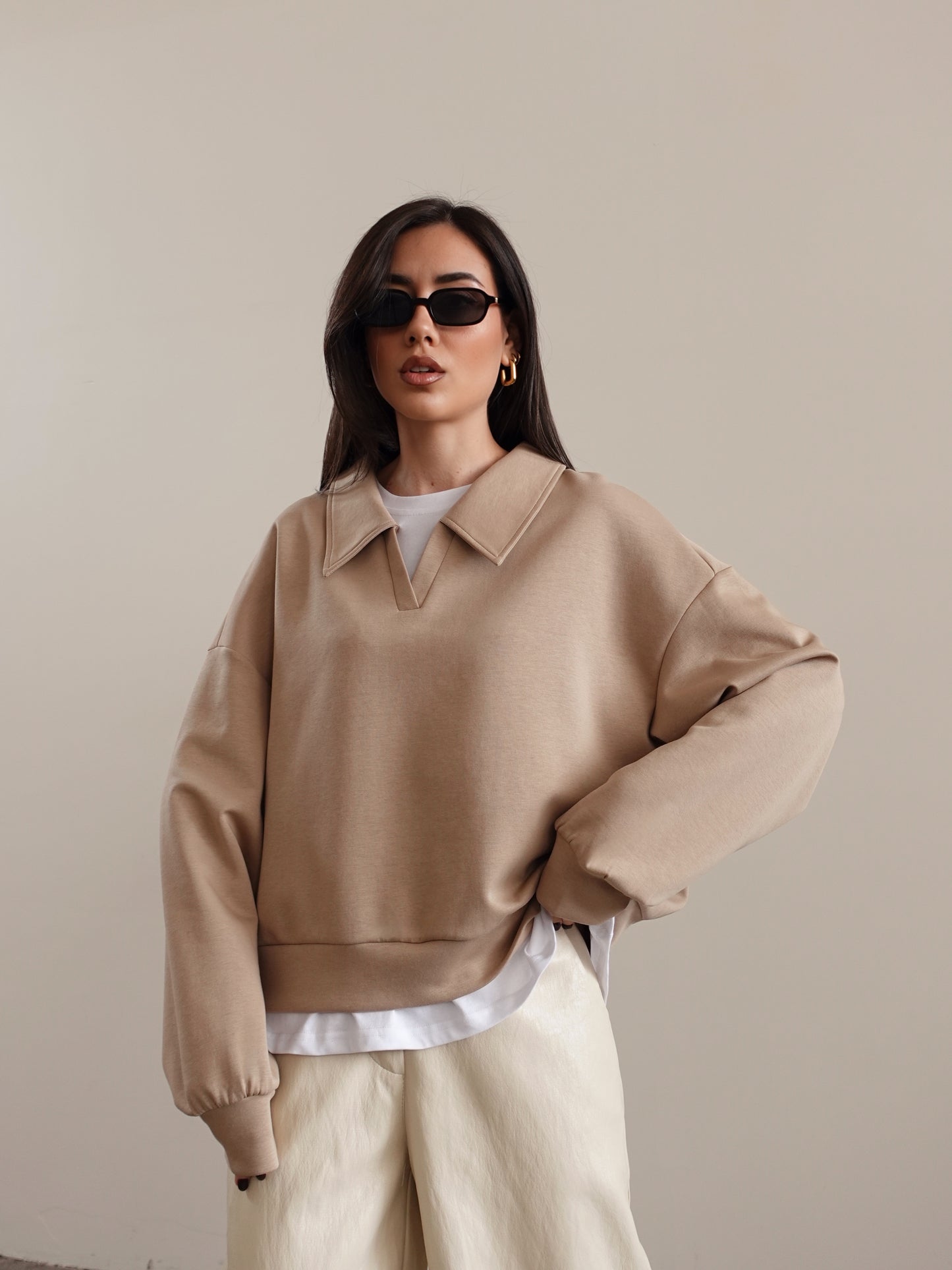 POLO CON T-SHIRT INTERNA - CAMEL 16198