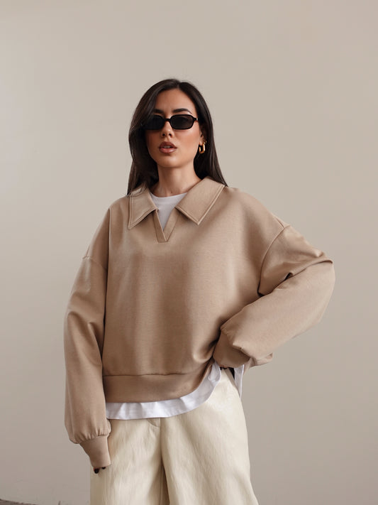 POLO CON T-SHIRT INTERNA - CAMEL 16198