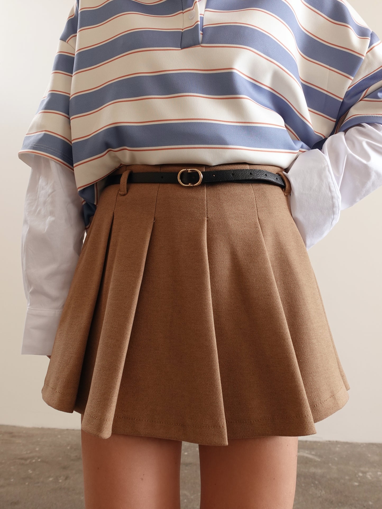 GONNA IN PANNO CON CINTURINO - CAMEL 6141