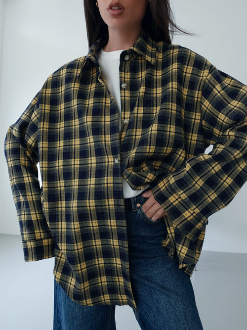 CAMICIA A QUADRI BERLINO - BLU/GIALLO 25726