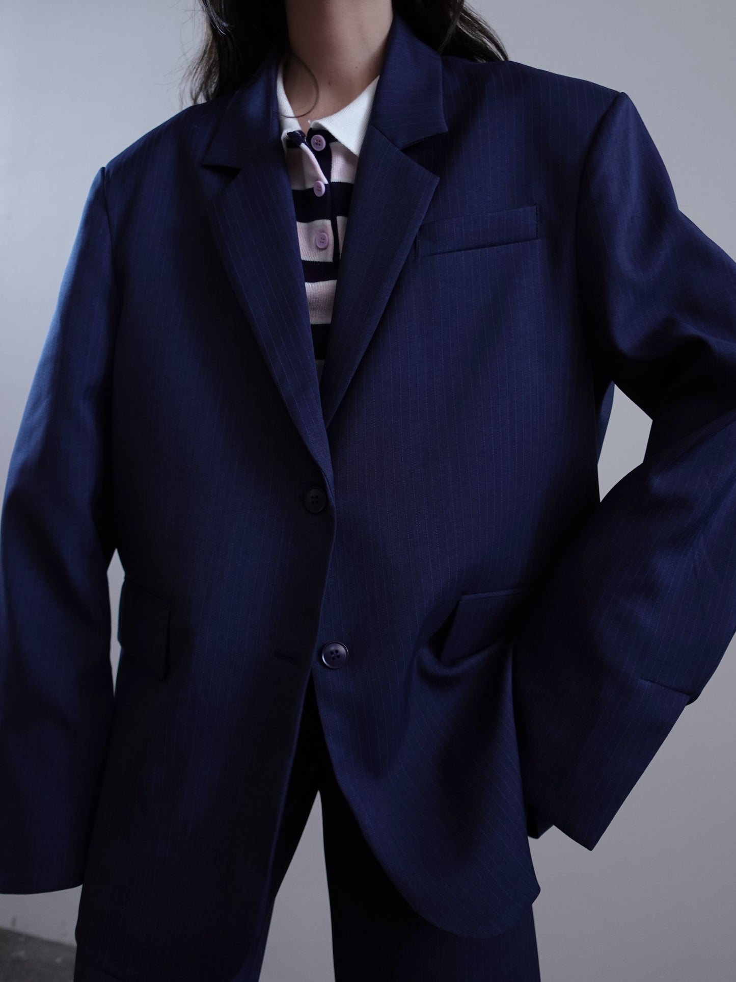 GIACCA GESSATA OVERSIZE ALTHAEA - BLU 3177