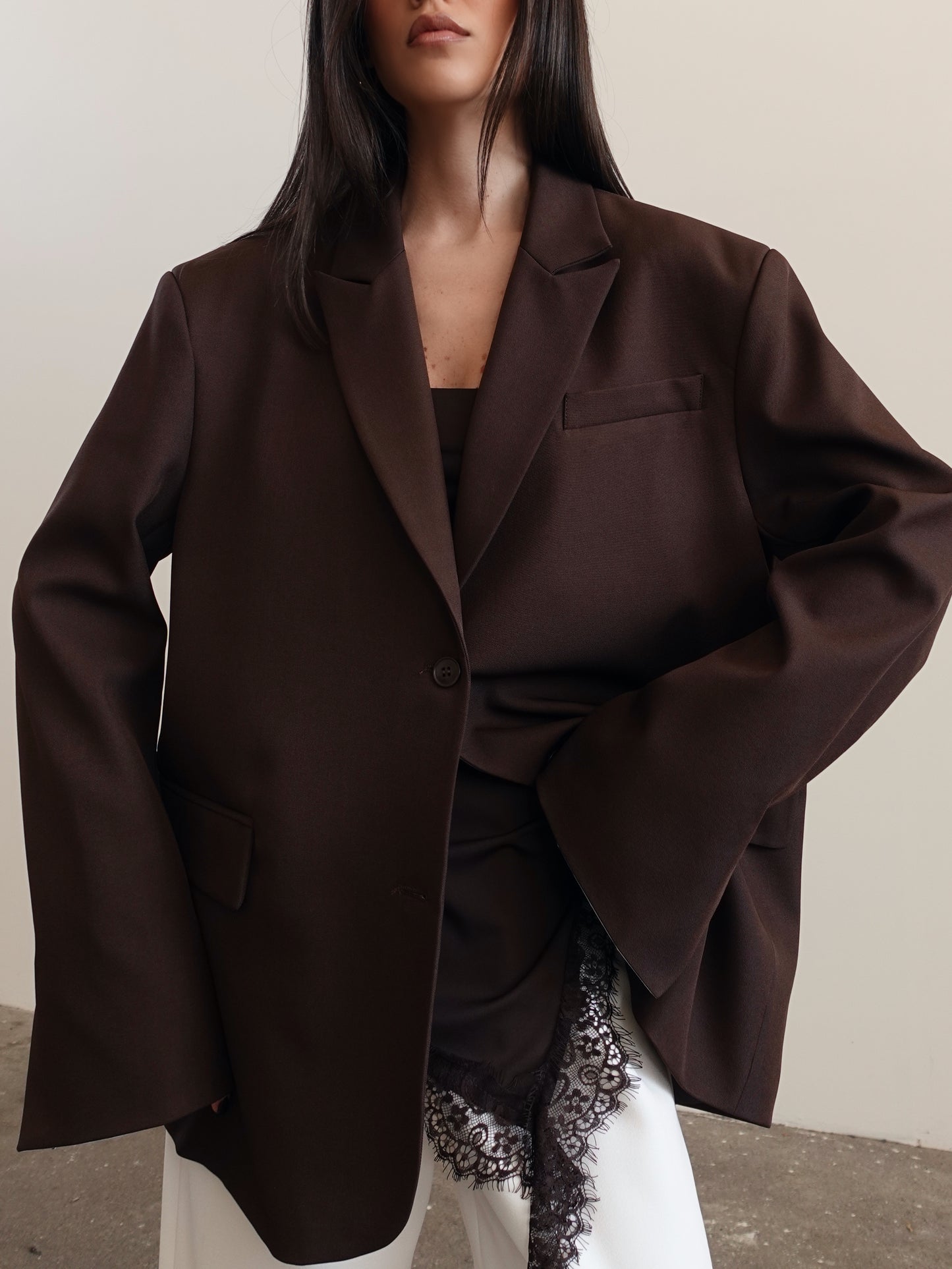 BLAZER OVERSIZE TIMES SQUARE - CIOCCOLATO 3151