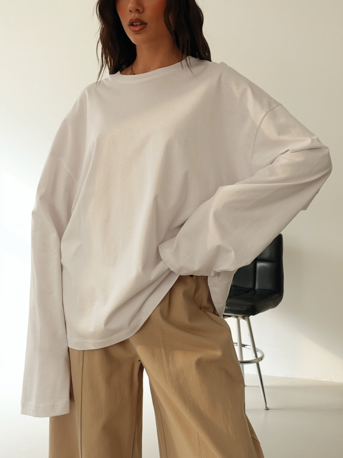 LONG-SLEEVE BASIC LUMINA - BIANCO LD6024