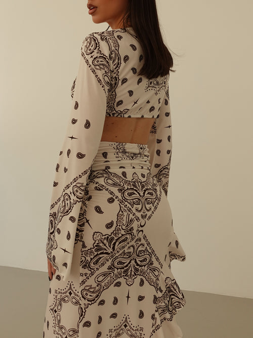 COORDINATO BANDANA CON GONNA ASIMMETRICA - PANNA 6636