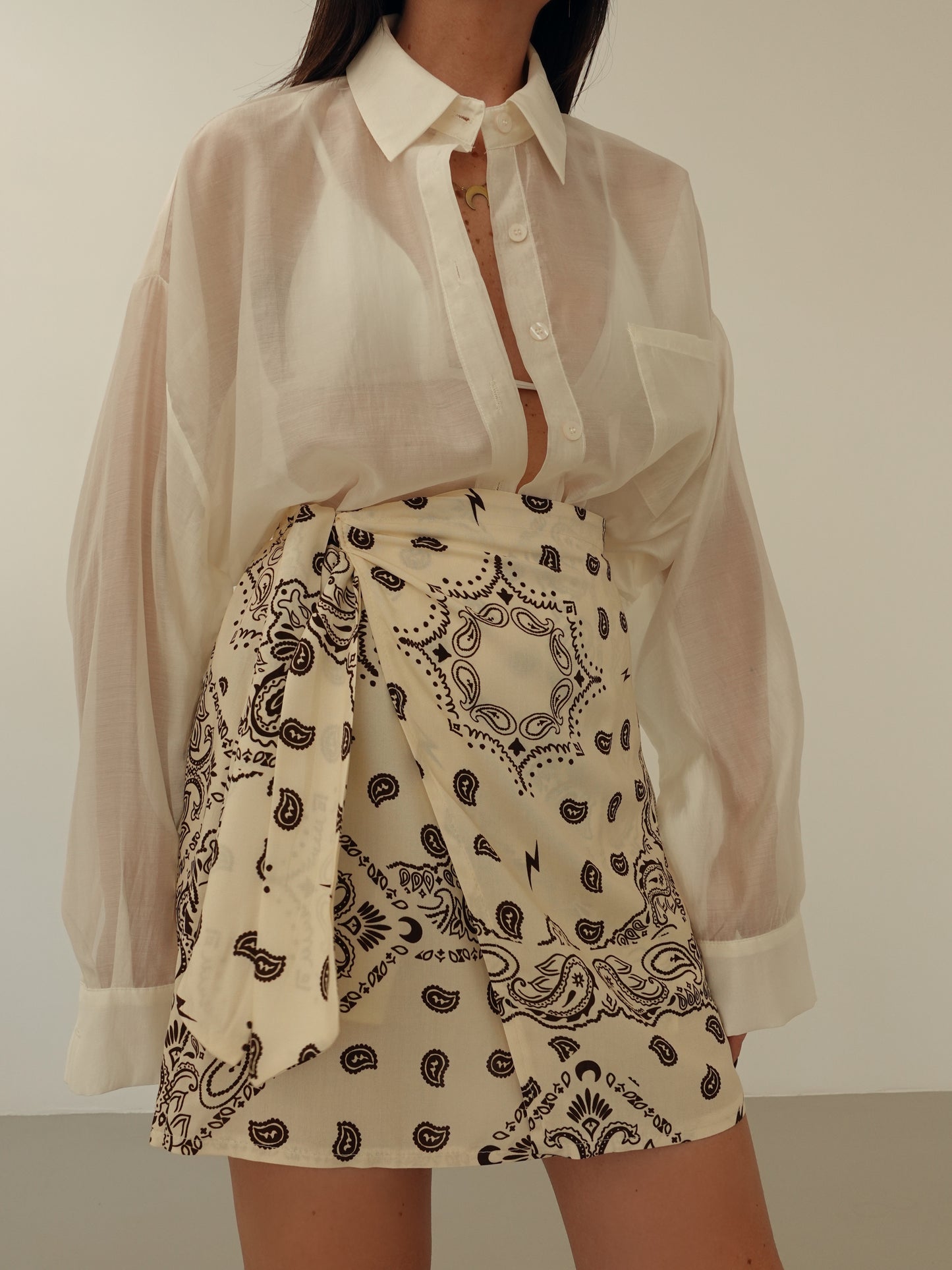 MINIGONNA BANDANA A PORTAFOGLIO - PANNA 714388