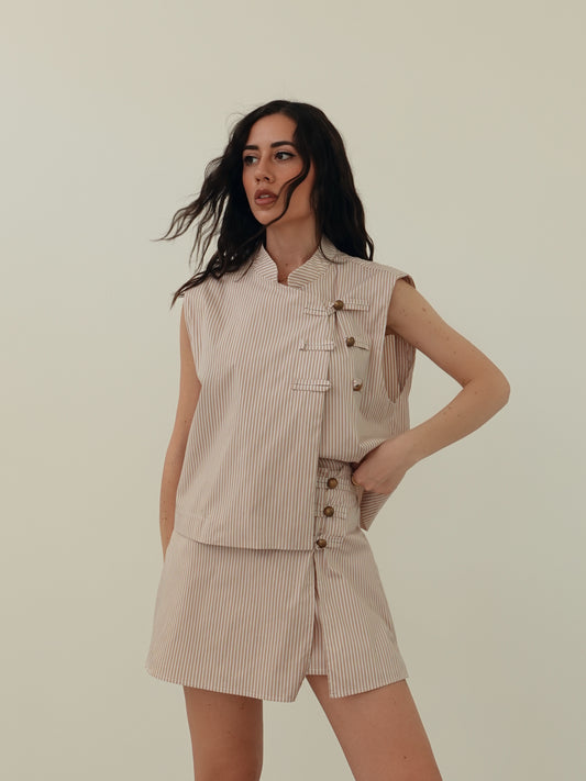 COORDINATO A RIGHE TOKYO - CAMEL 21589