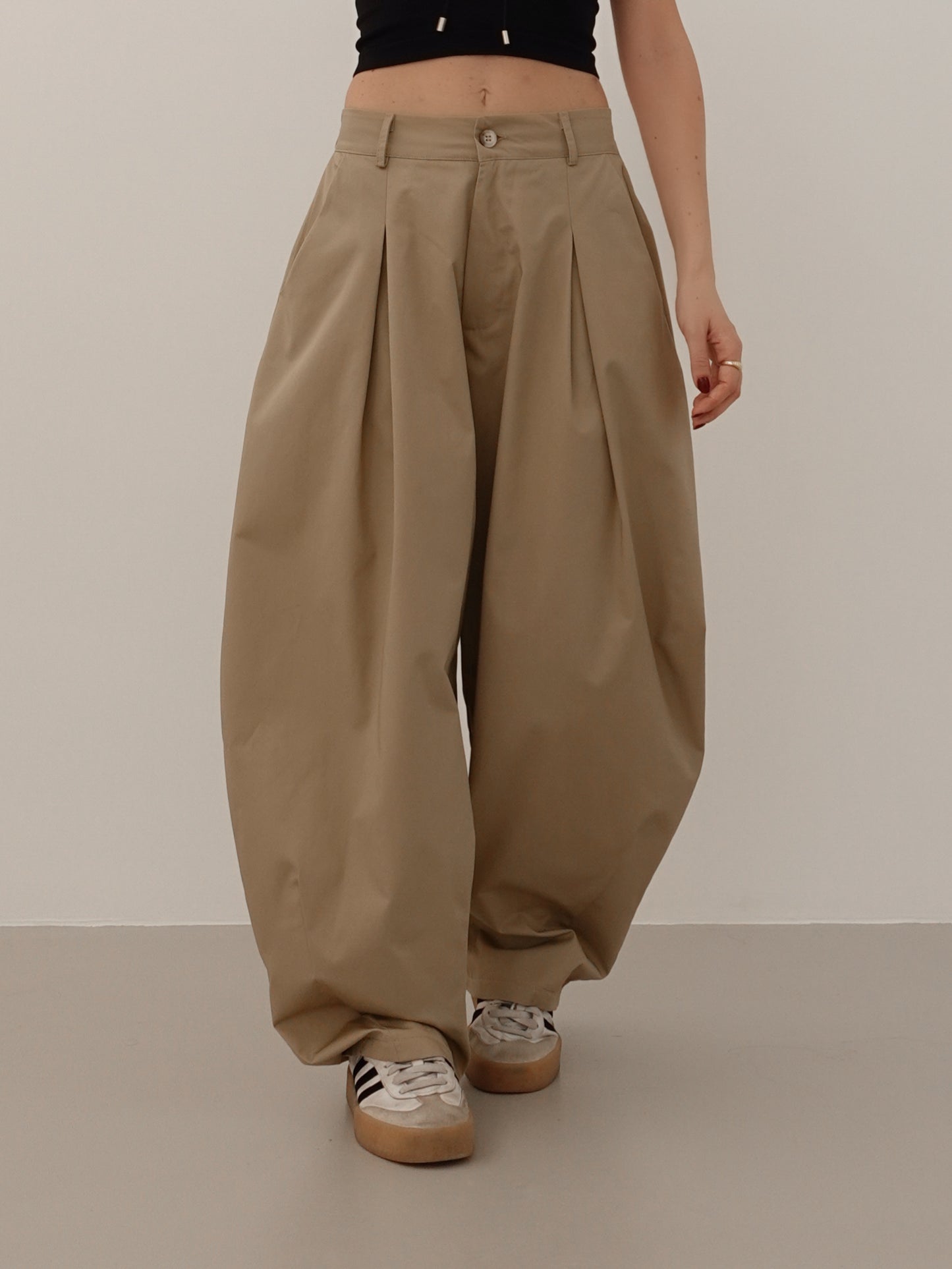 PANTALONI BALLOON 100% COTONE - CAMEL 12651