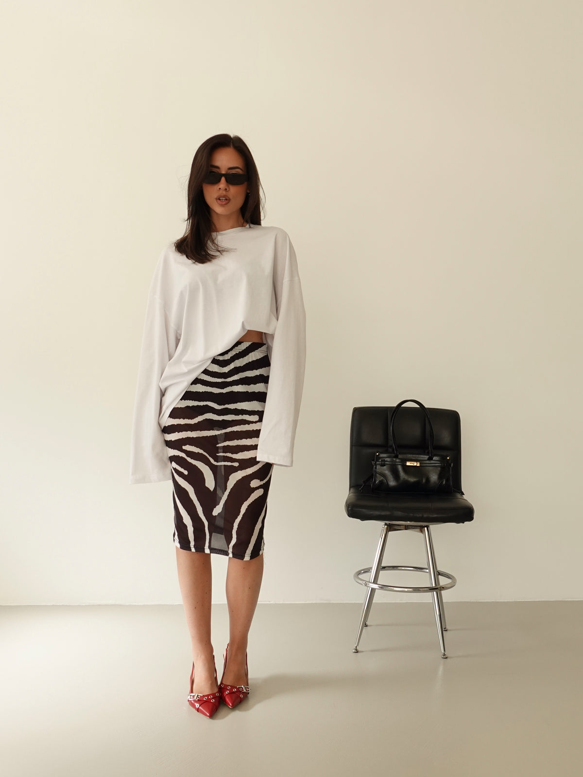 GONNA SEMITRASPARENTE ANIMALIER - ZEBRATO 16217