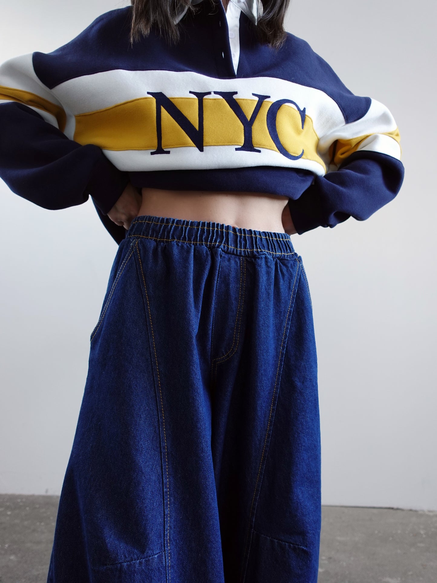 PANTALACCIO IN DENIM BALLOON FIT - BLUE JEANS 0200