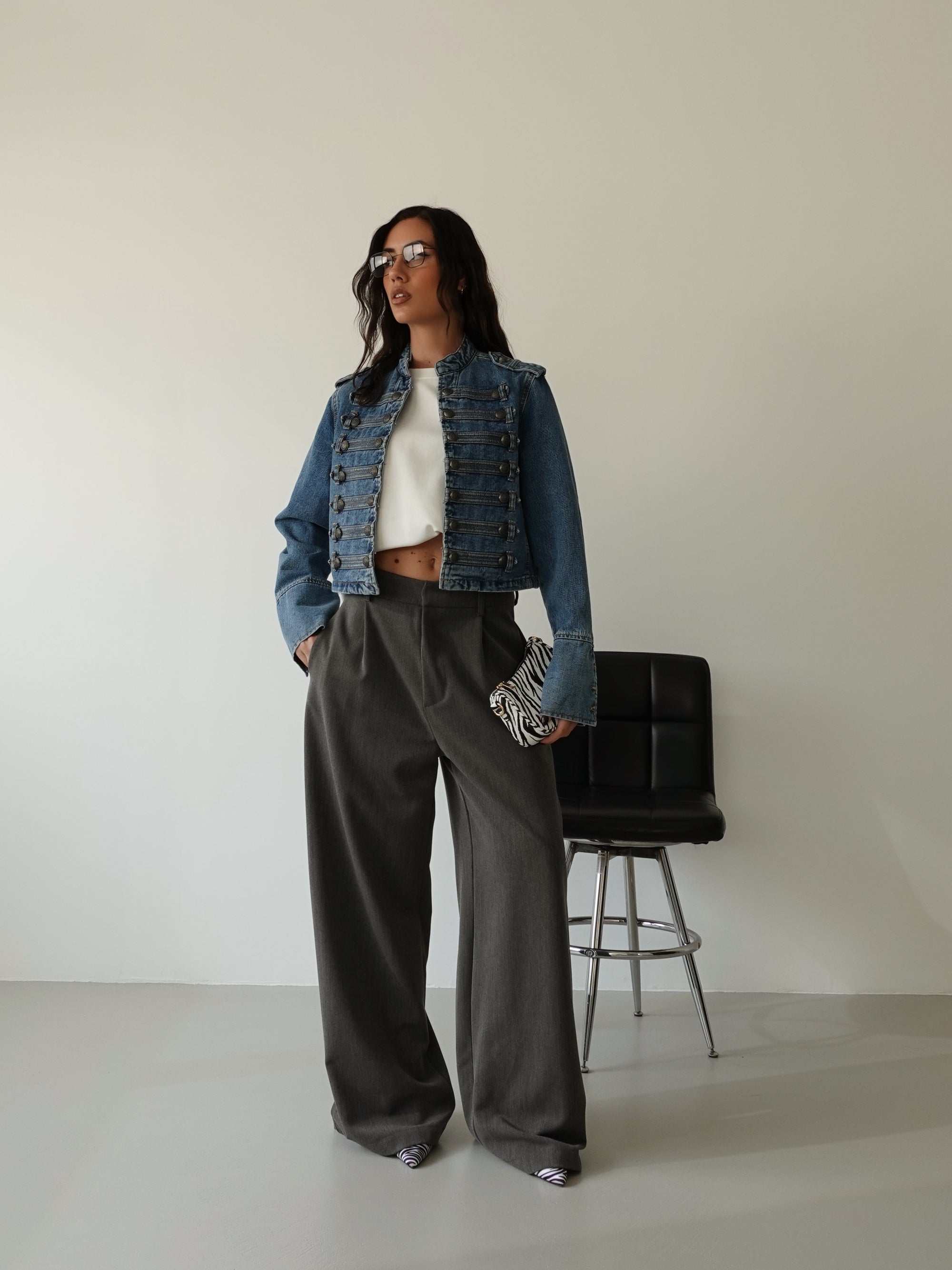 NAPOLEON JACKET IN DENIM - BLUE JEANS 386