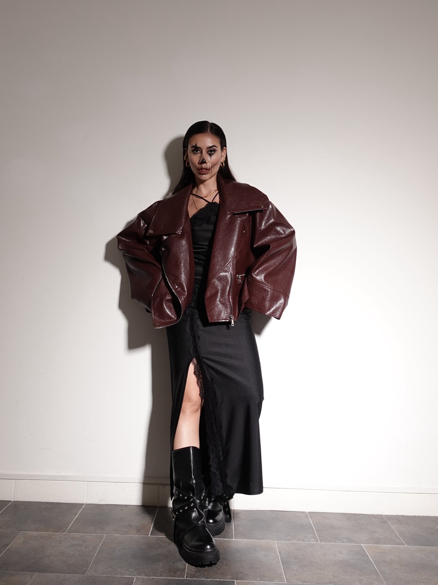 LONG DRESS CON BORDINO IN PIZZO - NERO 14312