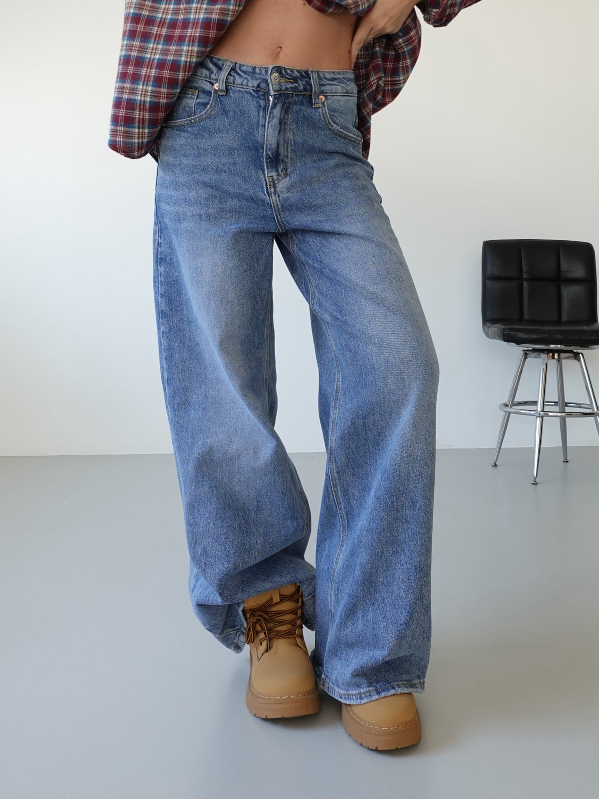 JEANS BASIC WIDE LEG - LAVAGGIO MEDIO 32576