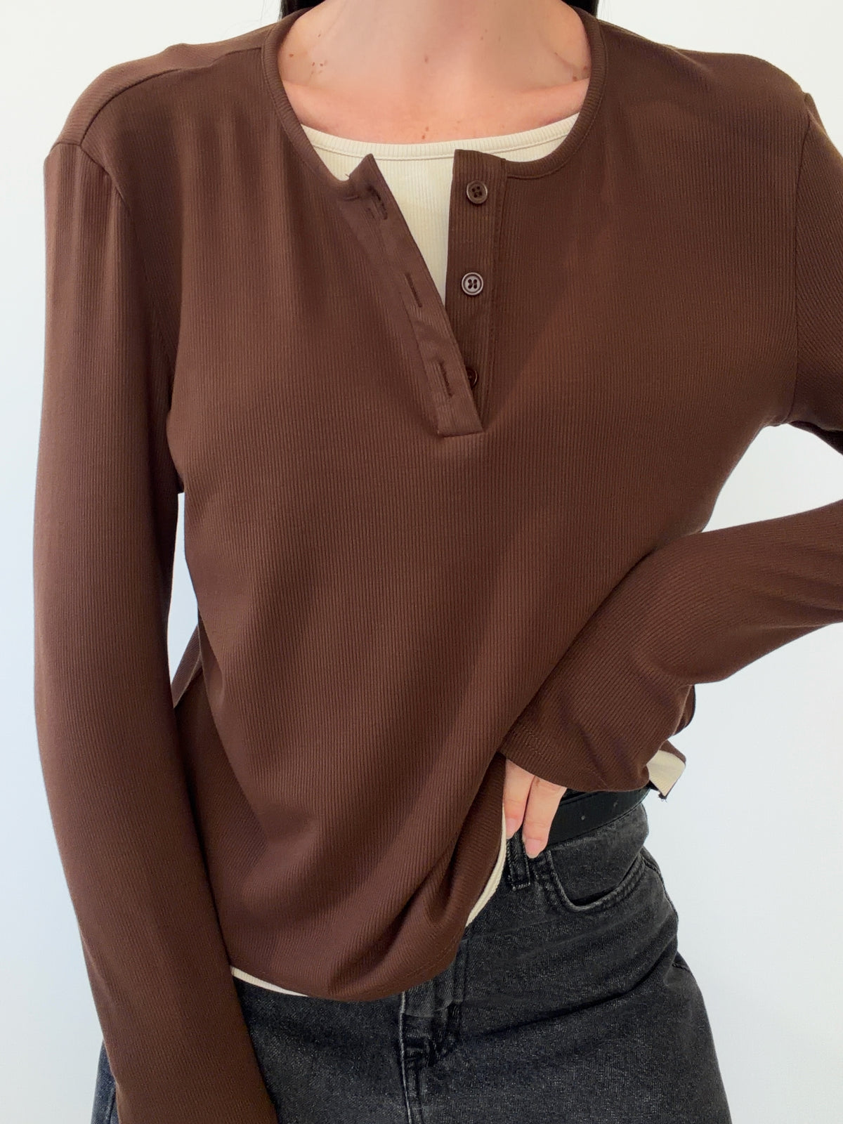 MAGLIA A COSTE DOUBLE - MARRONE/BEIGE 16221