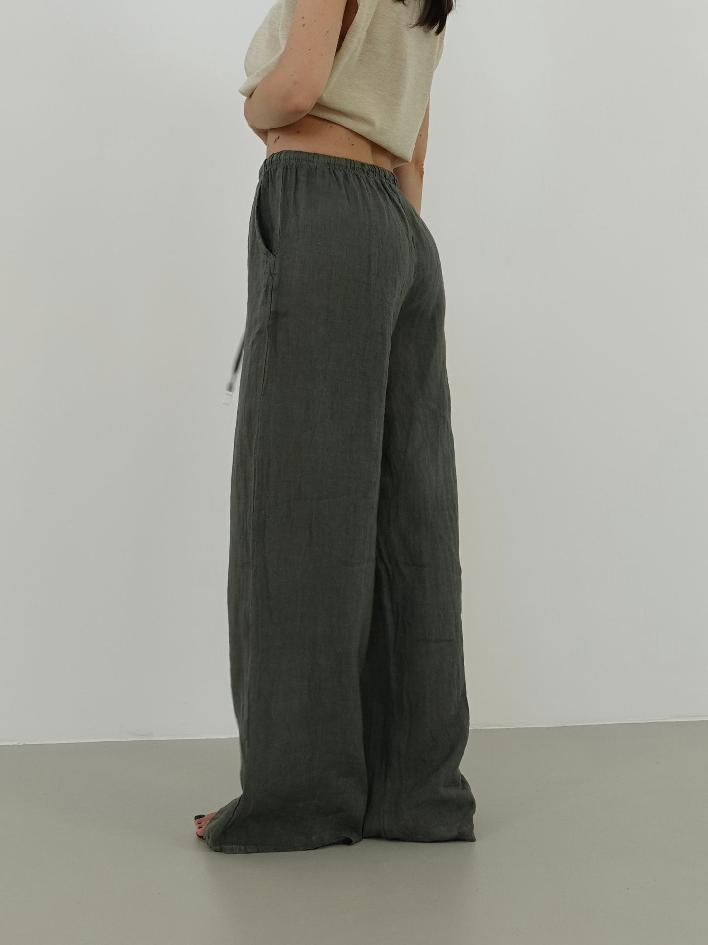 PANTALACCIO 100% LINO - VERDE 24205